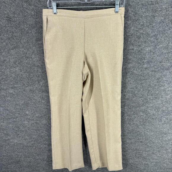 Alfred Dunner Pants - Alfred Dunner Dress Pants Women 8P Petite Beige High Rise Pleated Straight